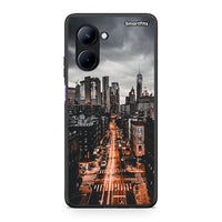 Thumbnail for Θήκη Realme C33 City Lights από τη Smartfits με σχέδιο στο πίσω μέρος και μαύρο περίβλημα | Realme C33 City Lights Case with Colorful Back and Black Bezels