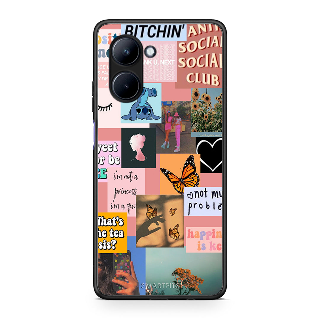 Θήκη Realme C33 Collage Bitchin από τη Smartfits με σχέδιο στο πίσω μέρος και μαύρο περίβλημα | Realme C33 Collage Bitchin Case with Colorful Back and Black Bezels