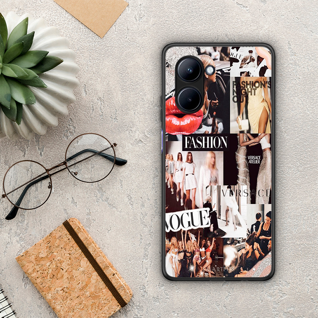 Θήκη Realme C33 Collage Fashion από τη Smartfits με σχέδιο στο πίσω μέρος και μαύρο περίβλημα | Realme C33 Collage Fashion Case with Colorful Back and Black Bezels