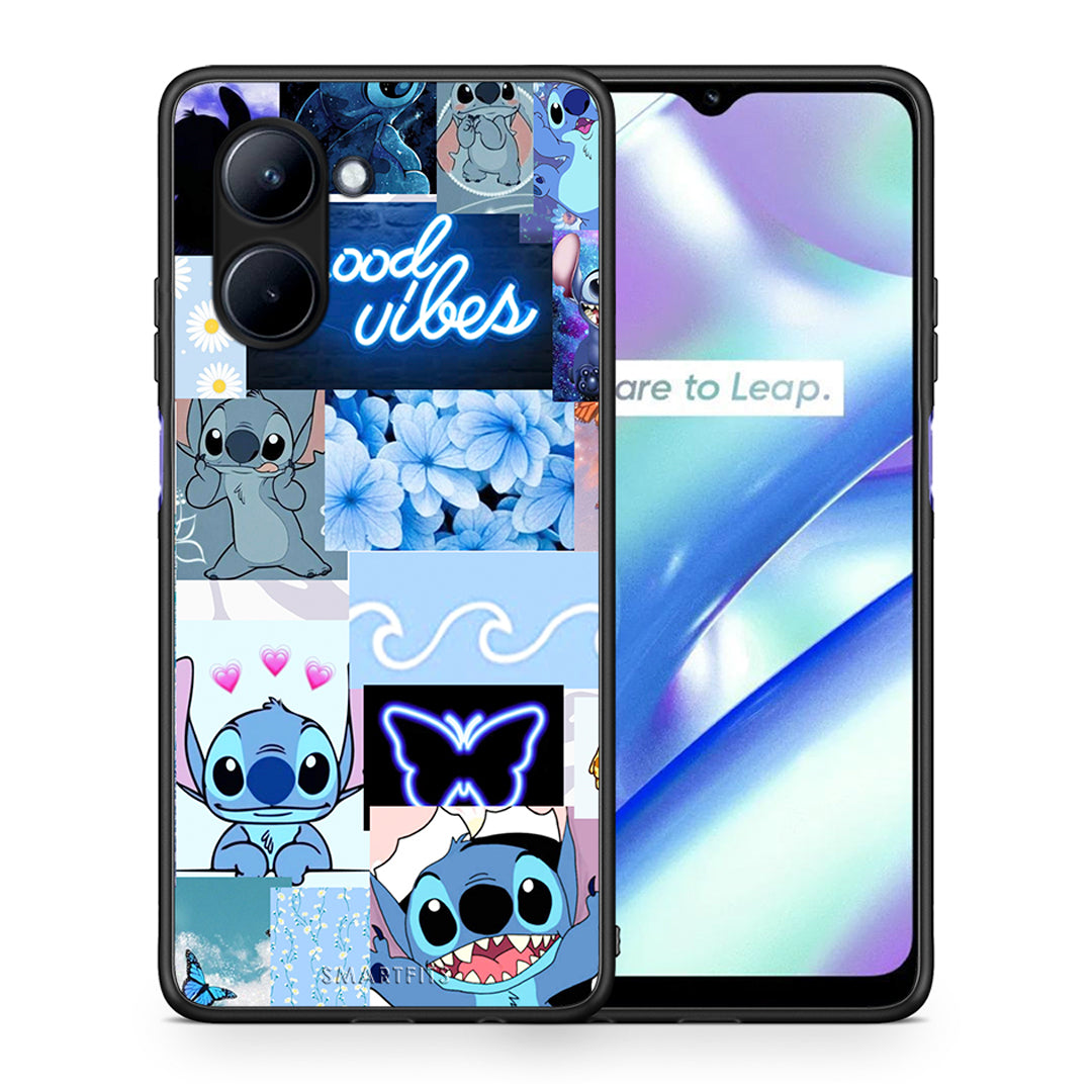 Θήκη Realme C33 Collage Good Vibes από τη Smartfits με σχέδιο στο πίσω μέρος και μαύρο περίβλημα | Realme C33 Collage Good Vibes Case with Colorful Back and Black Bezels