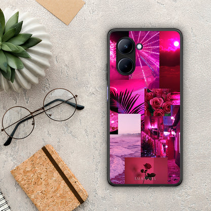 Θήκη Realme C33 Collage Red Roses από τη Smartfits με σχέδιο στο πίσω μέρος και μαύρο περίβλημα | Realme C33 Collage Red Roses Case with Colorful Back and Black Bezels