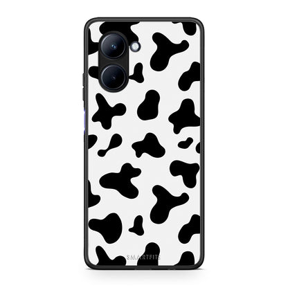 Θήκη Realme C33 Cow Print από τη Smartfits με σχέδιο στο πίσω μέρος και μαύρο περίβλημα | Realme C33 Cow Print Case with Colorful Back and Black Bezels