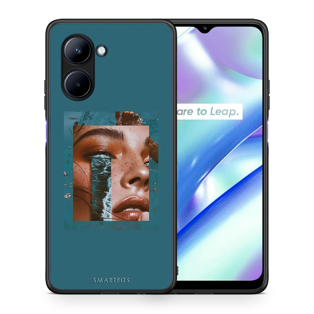 Θήκη Realme C33 Cry An Ocean από τη Smartfits με σχέδιο στο πίσω μέρος και μαύρο περίβλημα | Realme C33 Cry An Ocean Case with Colorful Back and Black Bezels