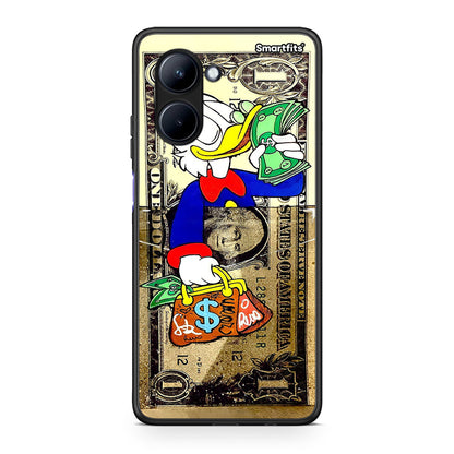 Θήκη Realme C33 Duck Money από τη Smartfits με σχέδιο στο πίσω μέρος και μαύρο περίβλημα | Realme C33 Duck Money Case with Colorful Back and Black Bezels
