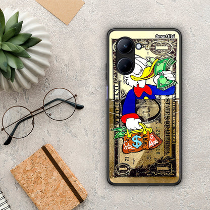 Θήκη Realme C33 Duck Money από τη Smartfits με σχέδιο στο πίσω μέρος και μαύρο περίβλημα | Realme C33 Duck Money Case with Colorful Back and Black Bezels