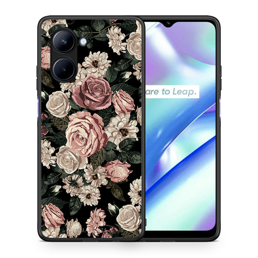 Θήκη Realme C33 Flower Wild Roses από τη Smartfits με σχέδιο στο πίσω μέρος και μαύρο περίβλημα | Realme C33 Flower Wild Roses Case with Colorful Back and Black Bezels