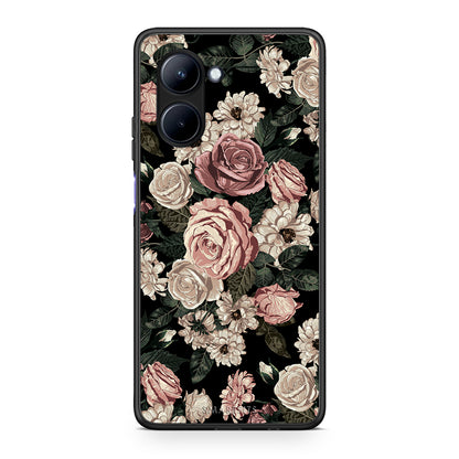 Θήκη Realme C33 Flower Wild Roses από τη Smartfits με σχέδιο στο πίσω μέρος και μαύρο περίβλημα | Realme C33 Flower Wild Roses Case with Colorful Back and Black Bezels