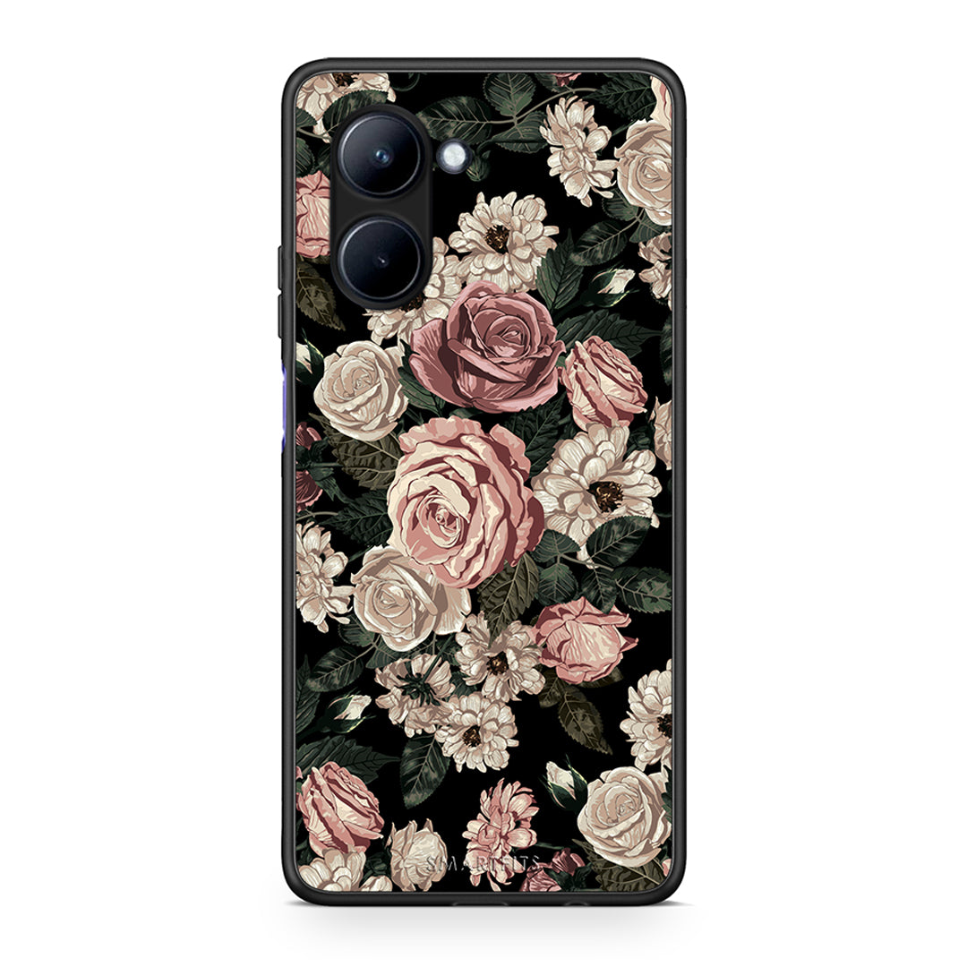 Θήκη Realme C33 Flower Wild Roses από τη Smartfits με σχέδιο στο πίσω μέρος και μαύρο περίβλημα | Realme C33 Flower Wild Roses Case with Colorful Back and Black Bezels