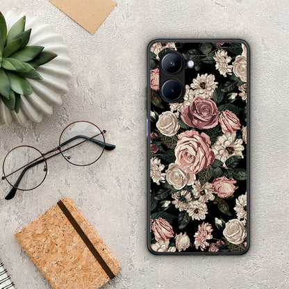 Θήκη Realme C33 Flower Wild Roses από τη Smartfits με σχέδιο στο πίσω μέρος και μαύρο περίβλημα | Realme C33 Flower Wild Roses Case with Colorful Back and Black Bezels