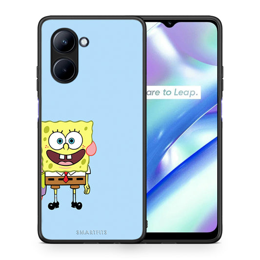 Θήκη Realme C33 Friends Bob από τη Smartfits με σχέδιο στο πίσω μέρος και μαύρο περίβλημα | Realme C33 Friends Bob Case with Colorful Back and Black Bezels