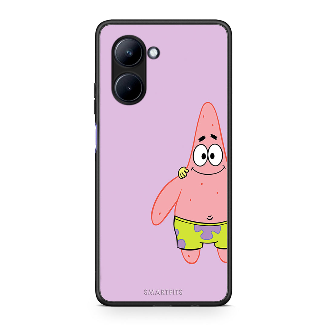 Θήκη Realme C33 Friends Patrick από τη Smartfits με σχέδιο στο πίσω μέρος και μαύρο περίβλημα | Realme C33 Friends Patrick Case with Colorful Back and Black Bezels