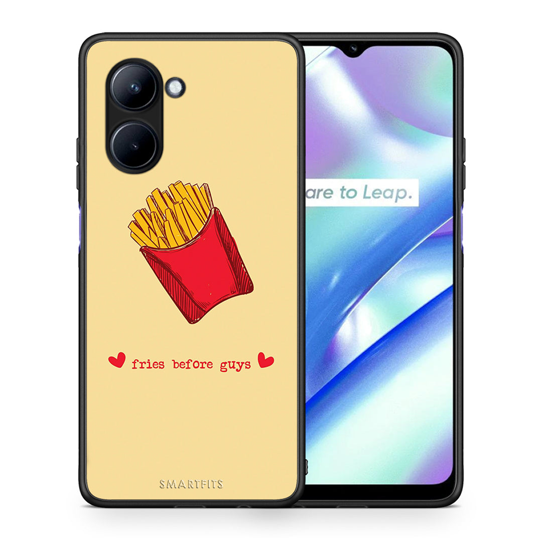 Θήκη Realme C33 Fries Before Guys από τη Smartfits με σχέδιο στο πίσω μέρος και μαύρο περίβλημα | Realme C33 Fries Before Guys Case with Colorful Back and Black Bezels