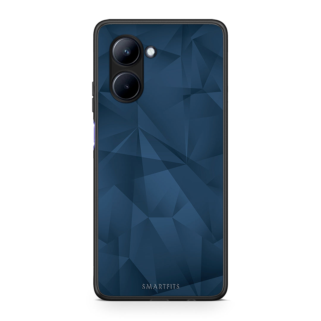 Θήκη Realme C33 Geometric Blue Abstract από τη Smartfits με σχέδιο στο πίσω μέρος και μαύρο περίβλημα | Realme C33 Geometric Blue Abstract Case with Colorful Back and Black Bezels