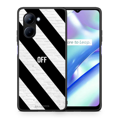 Θήκη Realme C33 Get Off από τη Smartfits με σχέδιο στο πίσω μέρος και μαύρο περίβλημα | Realme C33 Get Off Case with Colorful Back and Black Bezels