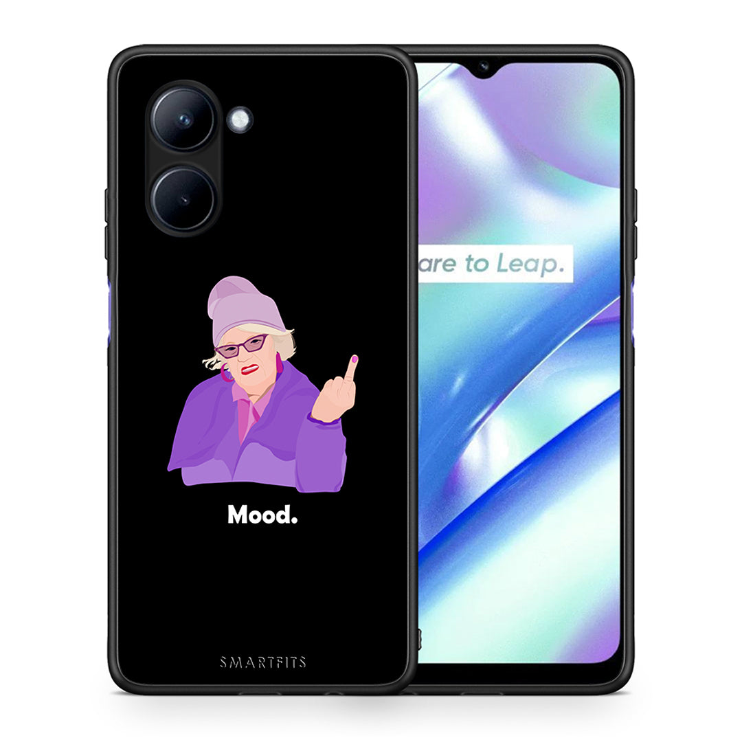 Θήκη Realme C33 Grandma Mood Black από τη Smartfits με σχέδιο στο πίσω μέρος και μαύρο περίβλημα | Realme C33 Grandma Mood Black Case with Colorful Back and Black Bezels