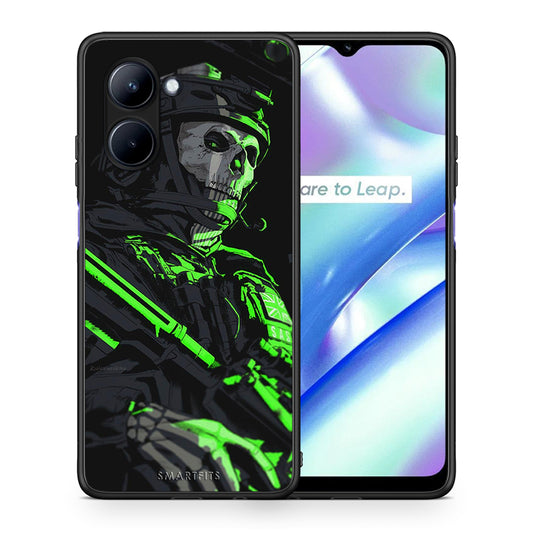 Θήκη Realme C33 Green Soldier από τη Smartfits με σχέδιο στο πίσω μέρος και μαύρο περίβλημα | Realme C33 Green Soldier Case with Colorful Back and Black Bezels