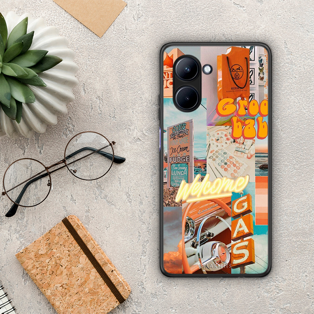Θήκη Realme C33 Groovy Babe από τη Smartfits με σχέδιο στο πίσω μέρος και μαύρο περίβλημα | Realme C33 Groovy Babe Case with Colorful Back and Black Bezels