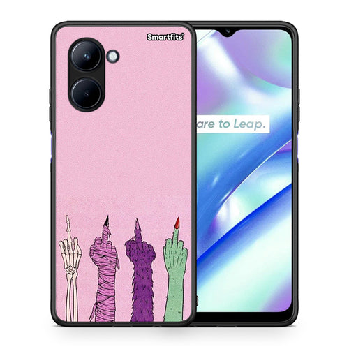 Θήκη Realme C33 Halloween Be A Lady από τη Smartfits με σχέδιο στο πίσω μέρος και μαύρο περίβλημα | Realme C33 Halloween Be A Lady Case with Colorful Back and Black Bezels