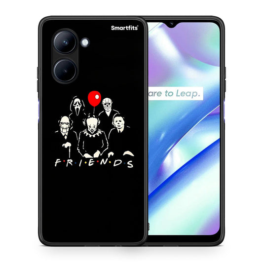 Θήκη Realme C33 Halloween Friends από τη Smartfits με σχέδιο στο πίσω μέρος και μαύρο περίβλημα | Realme C33 Halloween Friends Case with Colorful Back and Black Bezels