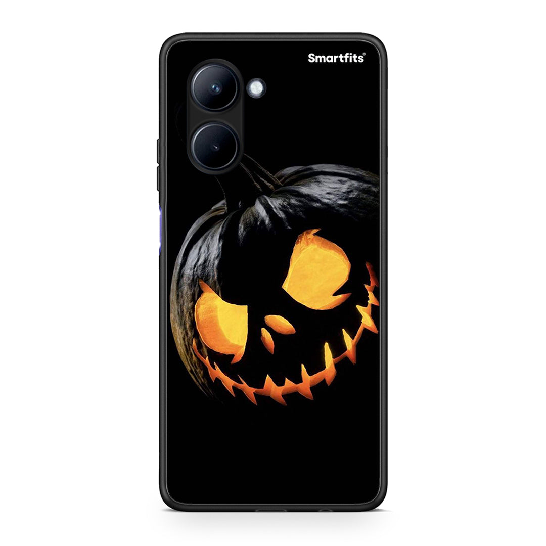 Θήκη Realme C33 Halloween Scary Pumpkin από τη Smartfits με σχέδιο στο πίσω μέρος και μαύρο περίβλημα | Realme C33 Halloween Scary Pumpkin Case with Colorful Back and Black Bezels