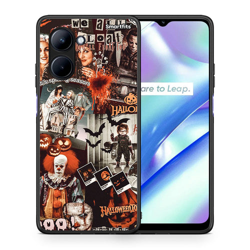 Θήκη Realme C33 Halloween Spooky Season από τη Smartfits με σχέδιο στο πίσω μέρος και μαύρο περίβλημα | Realme C33 Halloween Spooky Season Case with Colorful Back and Black Bezels