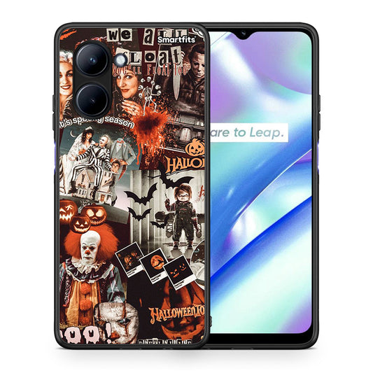 Θήκη Realme C33 Halloween Spooky Season από τη Smartfits με σχέδιο στο πίσω μέρος και μαύρο περίβλημα | Realme C33 Halloween Spooky Season Case with Colorful Back and Black Bezels