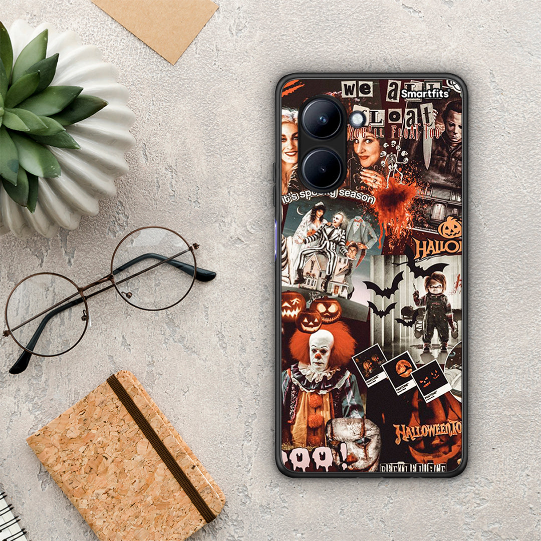 Θήκη Realme C33 Halloween Spooky Season από τη Smartfits με σχέδιο στο πίσω μέρος και μαύρο περίβλημα | Realme C33 Halloween Spooky Season Case with Colorful Back and Black Bezels