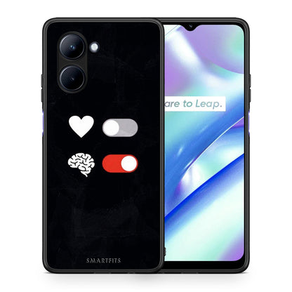 Θήκη Realme C33 Heart Vs Brain από τη Smartfits με σχέδιο στο πίσω μέρος και μαύρο περίβλημα | Realme C33 Heart Vs Brain Case with Colorful Back and Black Bezels