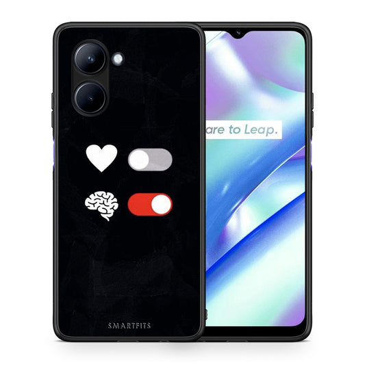 Θήκη Realme C33 Heart Vs Brain από τη Smartfits με σχέδιο στο πίσω μέρος και μαύρο περίβλημα | Realme C33 Heart Vs Brain Case with Colorful Back and Black Bezels