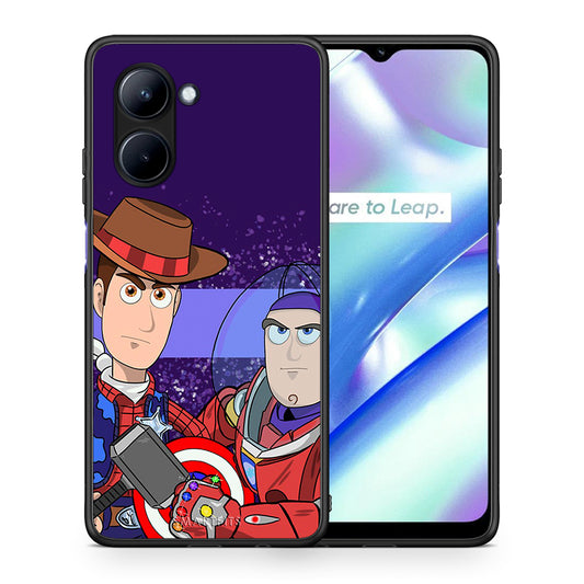 Θήκη Realme C33 Infinity Story από τη Smartfits με σχέδιο στο πίσω μέρος και μαύρο περίβλημα | Realme C33 Infinity Story Case with Colorful Back and Black Bezels