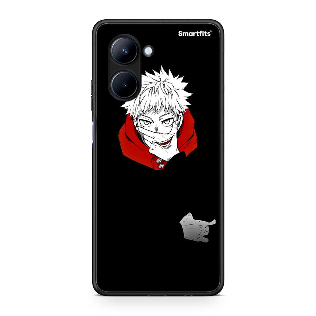 Θήκη Realme C33 Itadori Anime από τη Smartfits με σχέδιο στο πίσω μέρος και μαύρο περίβλημα | Realme C33 Itadori Anime Case with Colorful Back and Black Bezels