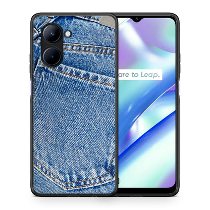 Θήκη Realme C33 Jeans Pocket από τη Smartfits με σχέδιο στο πίσω μέρος και μαύρο περίβλημα | Realme C33 Jeans Pocket Case with Colorful Back and Black Bezels