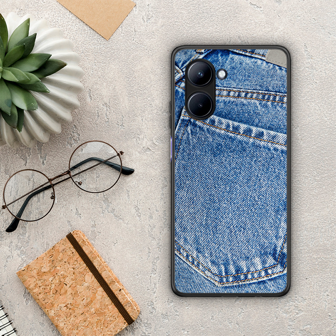 Θήκη Realme C33 Jeans Pocket από τη Smartfits με σχέδιο στο πίσω μέρος και μαύρο περίβλημα | Realme C33 Jeans Pocket Case with Colorful Back and Black Bezels