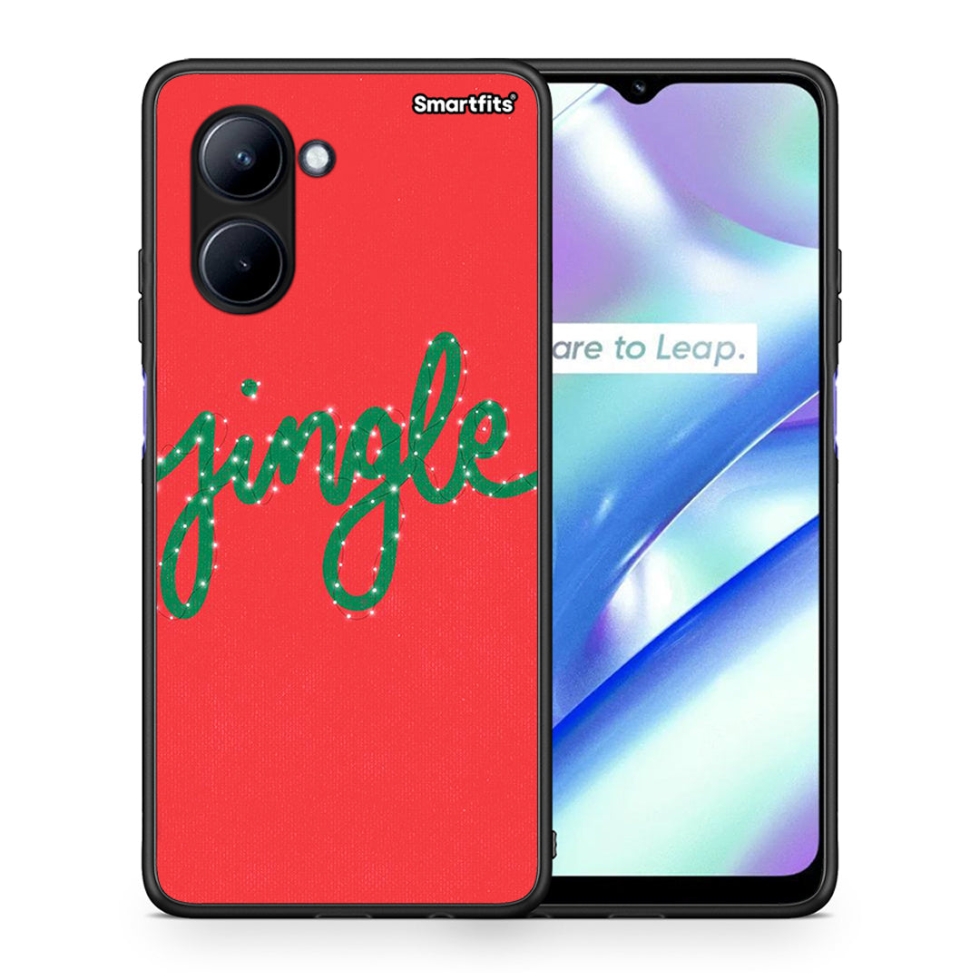 Θήκη Realme C33 Jingle Xmas από τη Smartfits με σχέδιο στο πίσω μέρος και μαύρο περίβλημα | Realme C33 Jingle Xmas Case with Colorful Back and Black Bezels