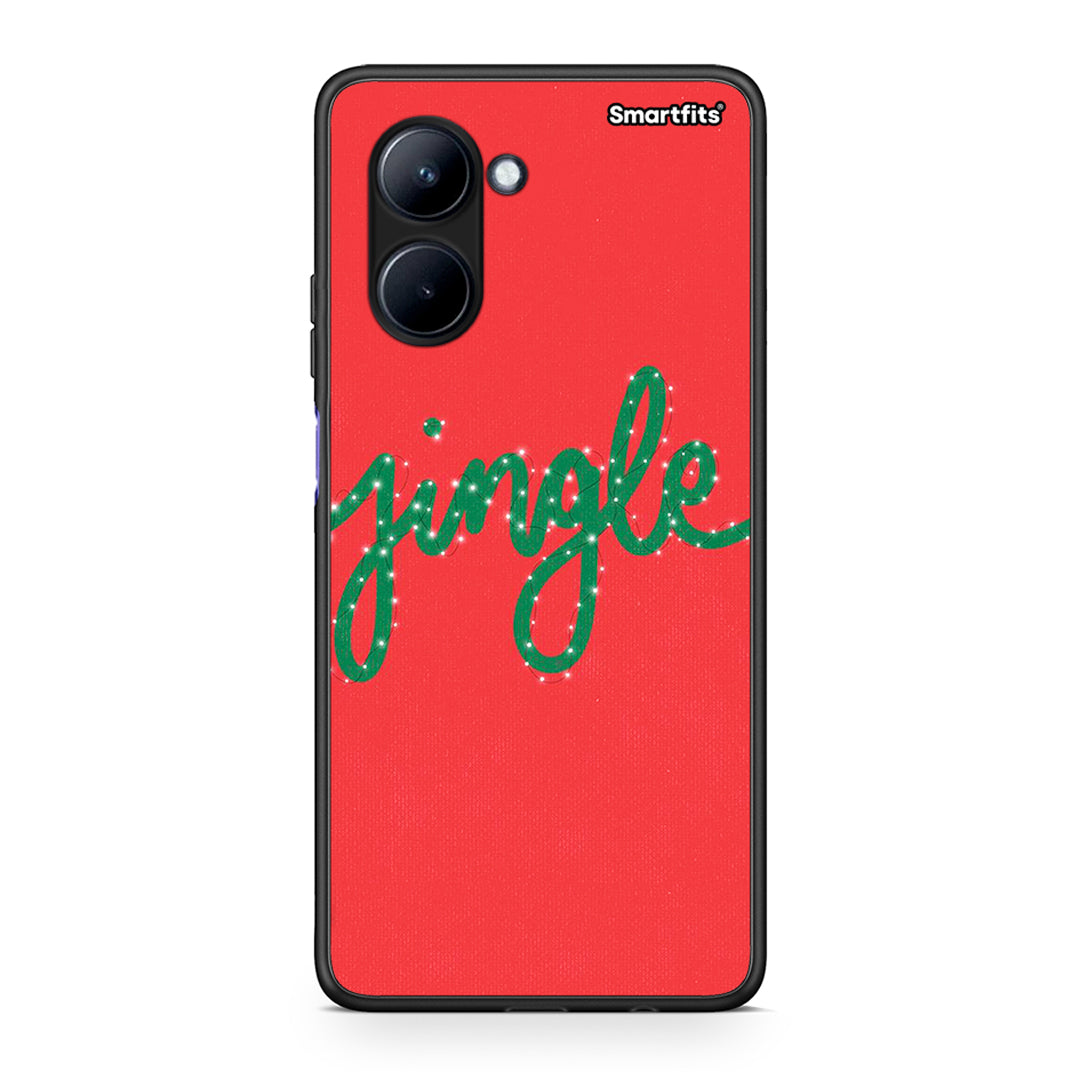 Θήκη Realme C33 Jingle Xmas από τη Smartfits με σχέδιο στο πίσω μέρος και μαύρο περίβλημα | Realme C33 Jingle Xmas Case with Colorful Back and Black Bezels