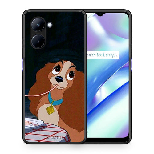 Θήκη Realme C33 Lady And Tramp 2 από τη Smartfits με σχέδιο στο πίσω μέρος και μαύρο περίβλημα | Realme C33 Lady And Tramp 2 Case with Colorful Back and Black Bezels