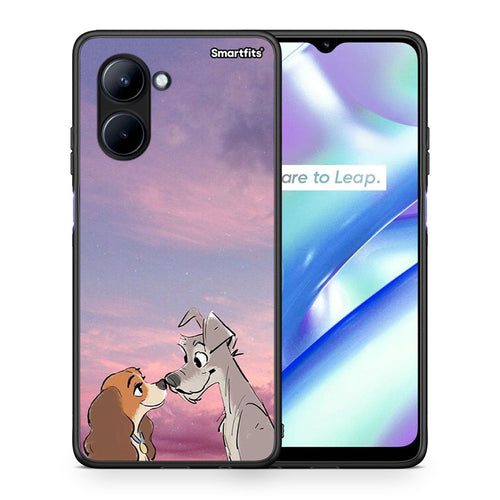 Θήκη Realme C33 Lady And Tramp από τη Smartfits με σχέδιο στο πίσω μέρος και μαύρο περίβλημα | Realme C33 Lady And Tramp Case with Colorful Back and Black Bezels