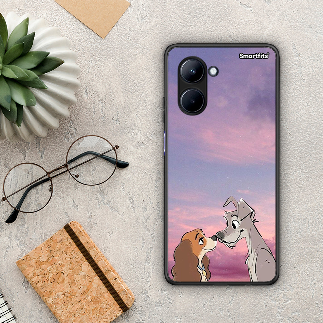 Θήκη Realme C33 Lady And Tramp από τη Smartfits με σχέδιο στο πίσω μέρος και μαύρο περίβλημα | Realme C33 Lady And Tramp Case with Colorful Back and Black Bezels