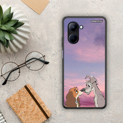 Θήκη Realme C33 Lady And Tramp από τη Smartfits με σχέδιο στο πίσω μέρος και μαύρο περίβλημα | Realme C33 Lady And Tramp Case with Colorful Back and Black Bezels