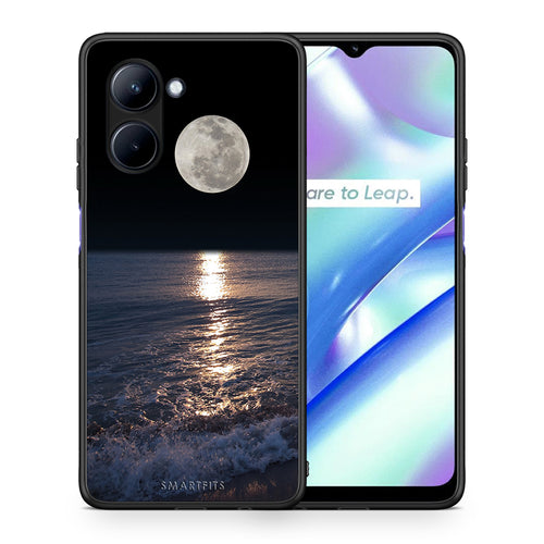 Θήκη Realme C33 Landscape Moon από τη Smartfits με σχέδιο στο πίσω μέρος και μαύρο περίβλημα | Realme C33 Landscape Moon Case with Colorful Back and Black Bezels