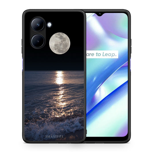 Θήκη Realme C33 Landscape Moon από τη Smartfits με σχέδιο στο πίσω μέρος και μαύρο περίβλημα | Realme C33 Landscape Moon Case with Colorful Back and Black Bezels