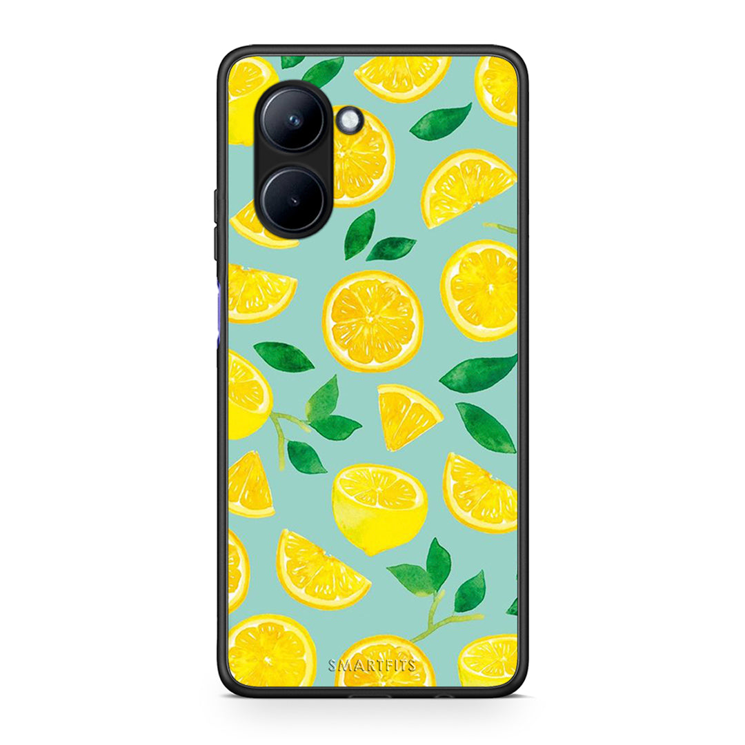 Θήκη Realme C33 Lemons από τη Smartfits με σχέδιο στο πίσω μέρος και μαύρο περίβλημα | Realme C33 Lemons Case with Colorful Back and Black Bezels