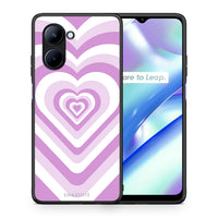 Thumbnail for Θήκη Realme C33 Lilac Hearts από τη Smartfits με σχέδιο στο πίσω μέρος και μαύρο περίβλημα | Realme C33 Lilac Hearts Case with Colorful Back and Black Bezels