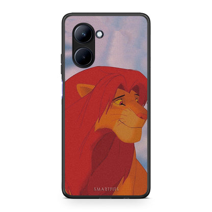 Θήκη Realme C33 Lion Love 1 από τη Smartfits με σχέδιο στο πίσω μέρος και μαύρο περίβλημα | Realme C33 Lion Love 1 Case with Colorful Back and Black Bezels