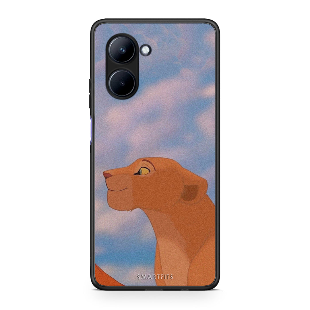 Θήκη Realme C33 Lion Love 2 από τη Smartfits με σχέδιο στο πίσω μέρος και μαύρο περίβλημα | Realme C33 Lion Love 2 Case with Colorful Back and Black Bezels