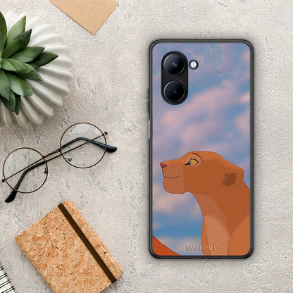 Θήκη Realme C33 Lion Love 2 από τη Smartfits με σχέδιο στο πίσω μέρος και μαύρο περίβλημα | Realme C33 Lion Love 2 Case with Colorful Back and Black Bezels