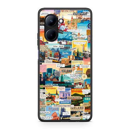 Θήκη Realme C33 Live To Travel από τη Smartfits με σχέδιο στο πίσω μέρος και μαύρο περίβλημα | Realme C33 Live To Travel Case with Colorful Back and Black Bezels