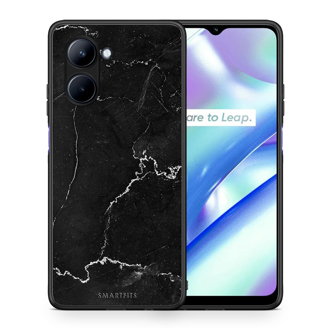Θήκη Realme C33 Marble Black από τη Smartfits με σχέδιο στο πίσω μέρος και μαύρο περίβλημα | Realme C33 Marble Black Case with Colorful Back and Black Bezels