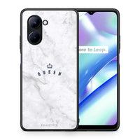 Thumbnail for Θήκη Realme C33 Marble Queen από τη Smartfits με σχέδιο στο πίσω μέρος και μαύρο περίβλημα | Realme C33 Marble Queen Case with Colorful Back and Black Bezels