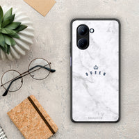 Thumbnail for Θήκη Realme C33 Marble Queen από τη Smartfits με σχέδιο στο πίσω μέρος και μαύρο περίβλημα | Realme C33 Marble Queen Case with Colorful Back and Black Bezels